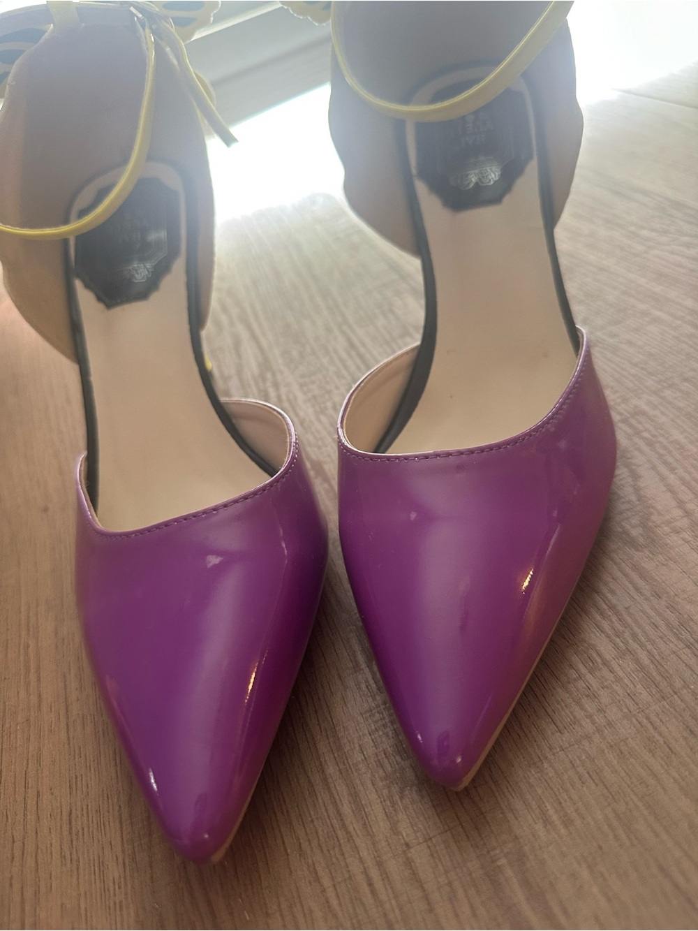 Women’s Pointed-Toe Ankle Strap Pumps in Purple